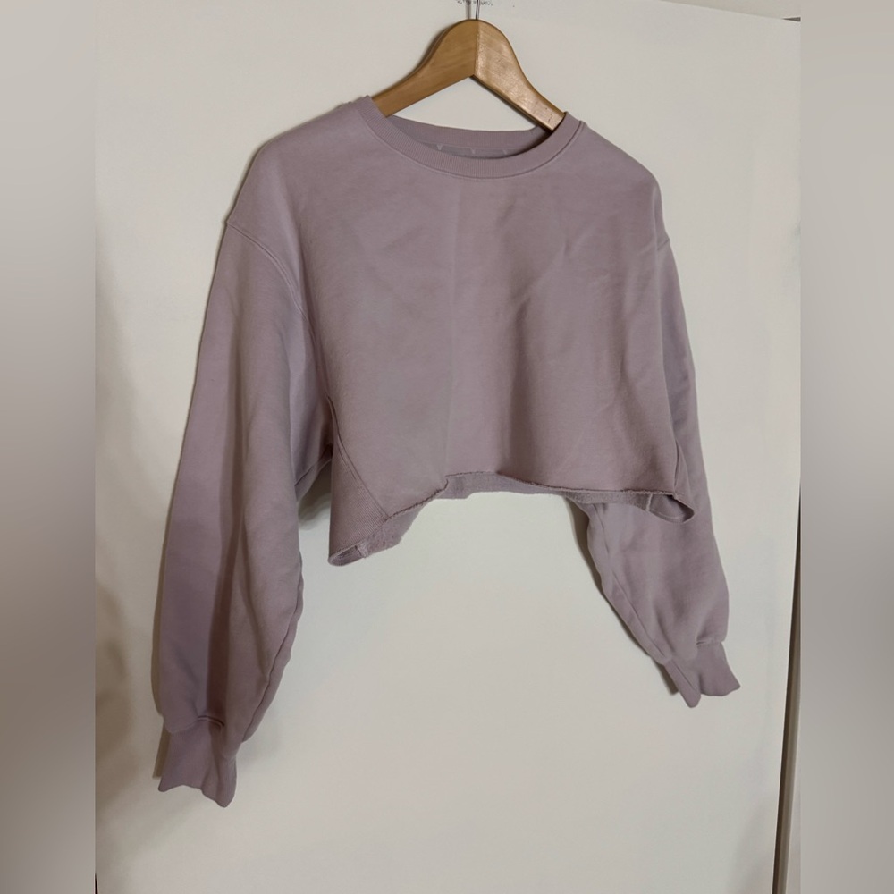 TNA aritzia cropped sweatshirt lilac
